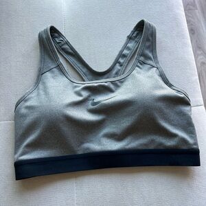 Nike Women's Gray and Black Sports Bra